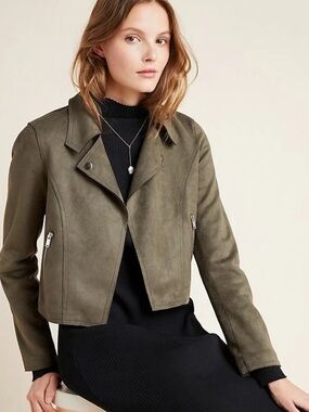 Anthropologie Faux Suede Biker Jacket